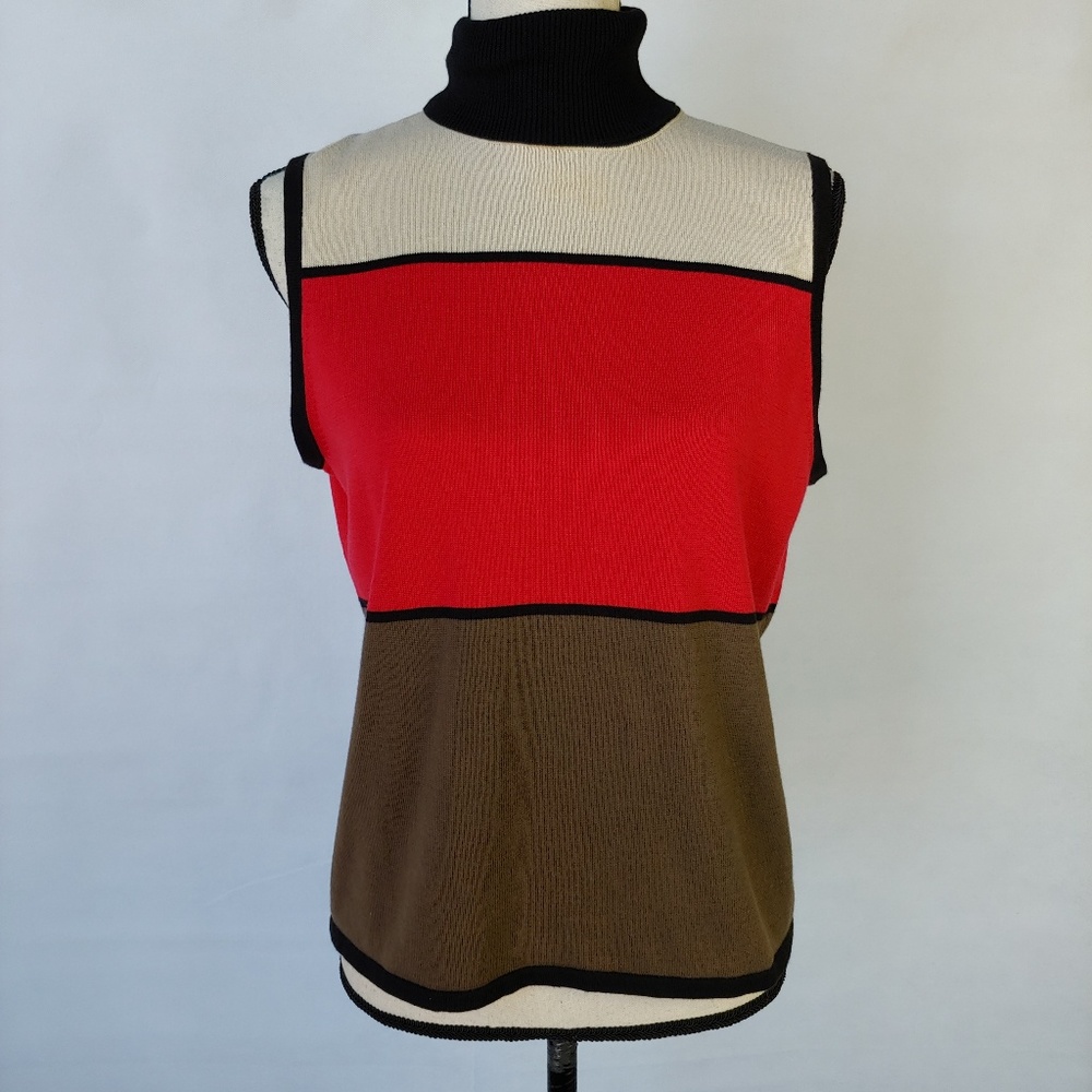 Tailor B Moss Color Blocked Sleeveless Knit Top